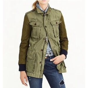 J CREW WOMAN’S ARMY GREEN UTILITY FATIGUE BOYFRIEND QUILTED JACKET SZ S